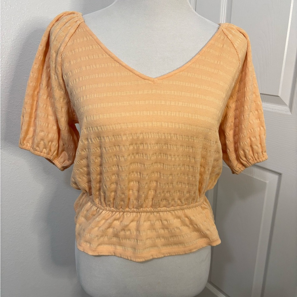 Wrangler Retro Apricot Puff Sleeve Blouse